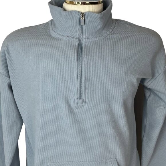Marc New York Mens 1/4 Zip Sweatshirt Light Blue Size Medium - Picture 3 of 8